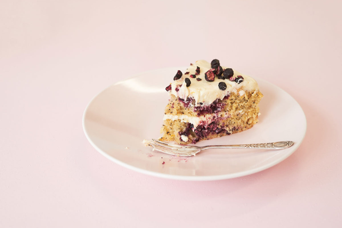 Blueberry, Meyer lemon and poppy seed cake by Jordan Rondel