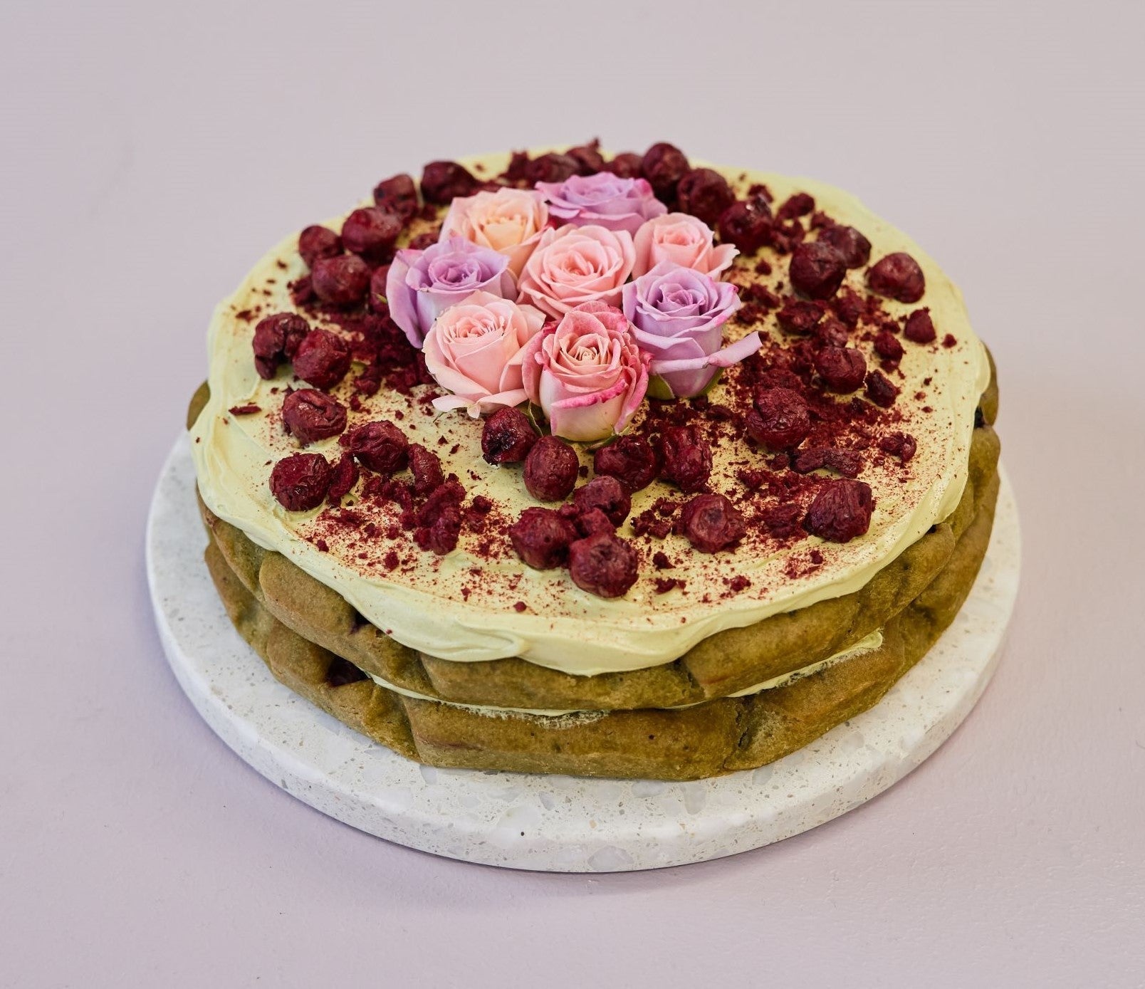 Vegan Matcha Cherry Cake by Jordan Rondel