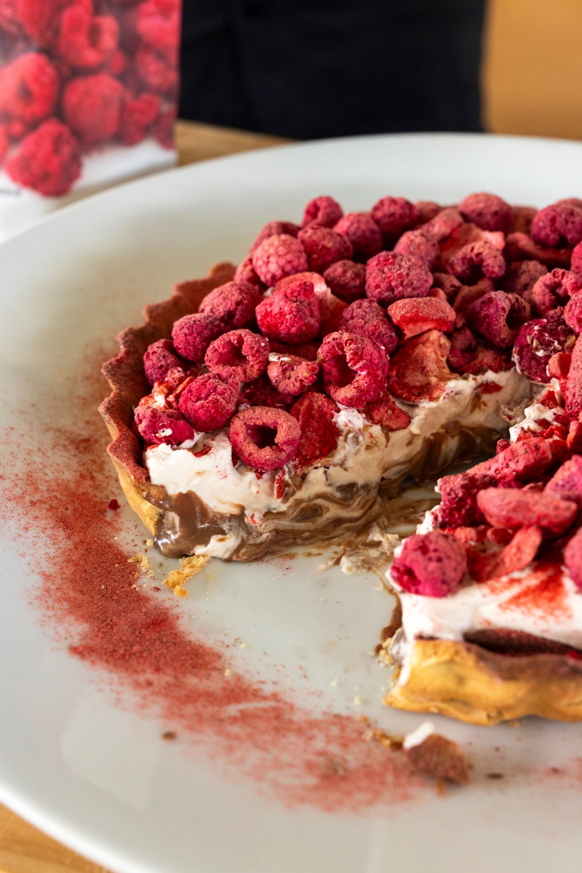 Raspberry and Strawberry Milk Chocolate Tart by Ray McVinnie